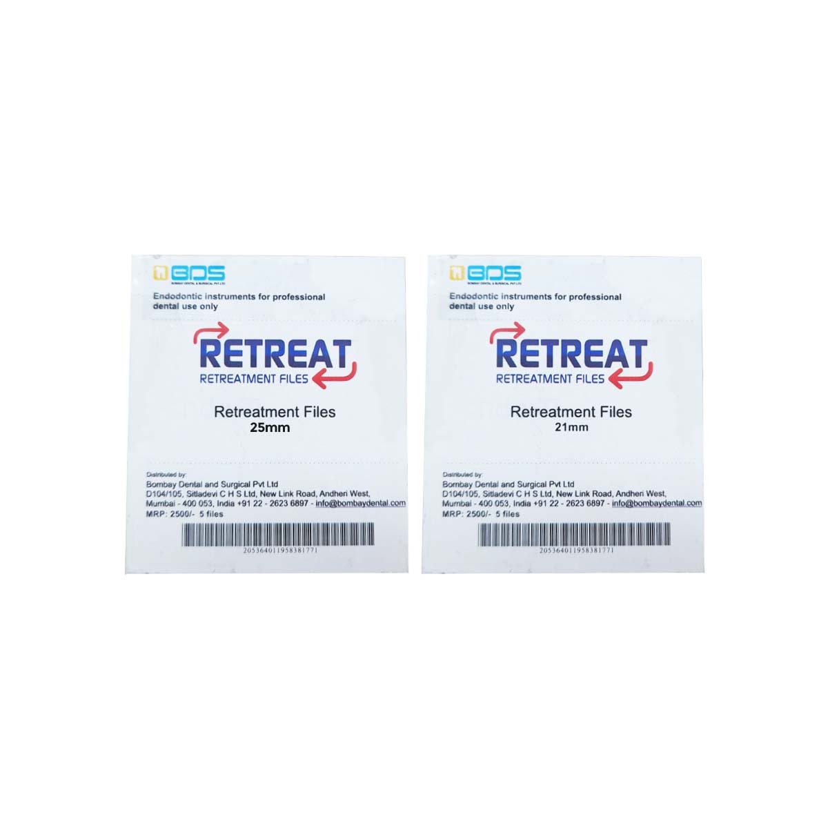 Bombay Dental Retreat Retreatment Files - Assorted Pack of 5