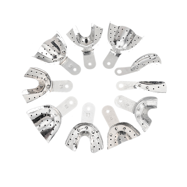 Jinguang Dentulous Perforated Aluminium Impression Trays (Pack of 10)