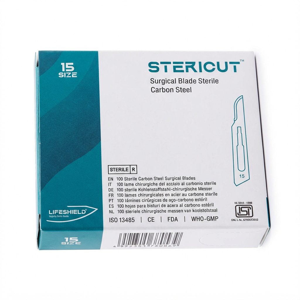 LifeShield Sterile BP Surgical Blade Size #15 (Pack of 100)