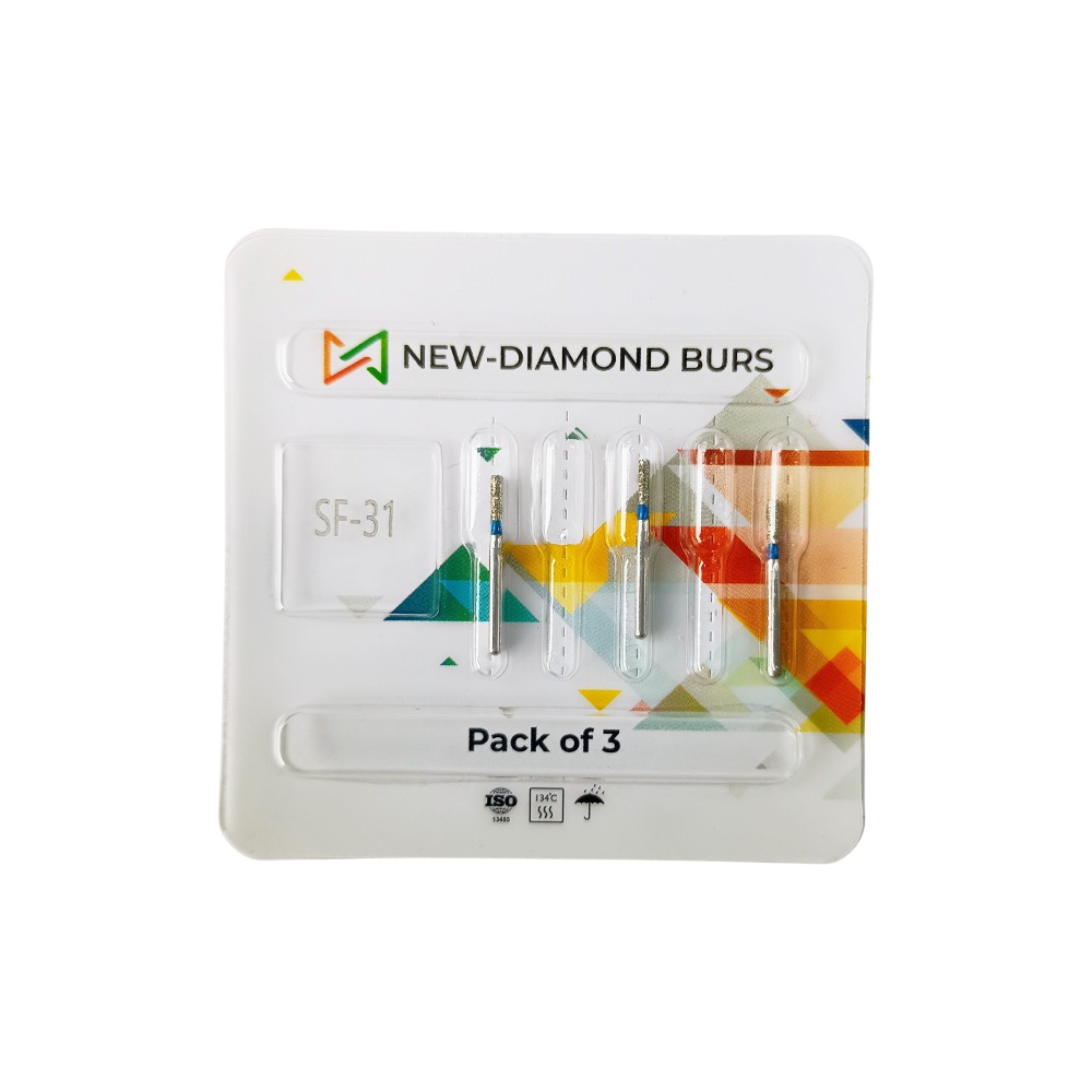 NewDiamond Straight Fissure Diamond Bur SF-31 (Pack of 3)