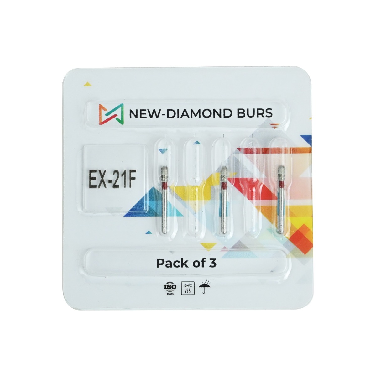 NewDiamond Special (Extra) Shape Diamond Bur EX-21F (Pack of 3)