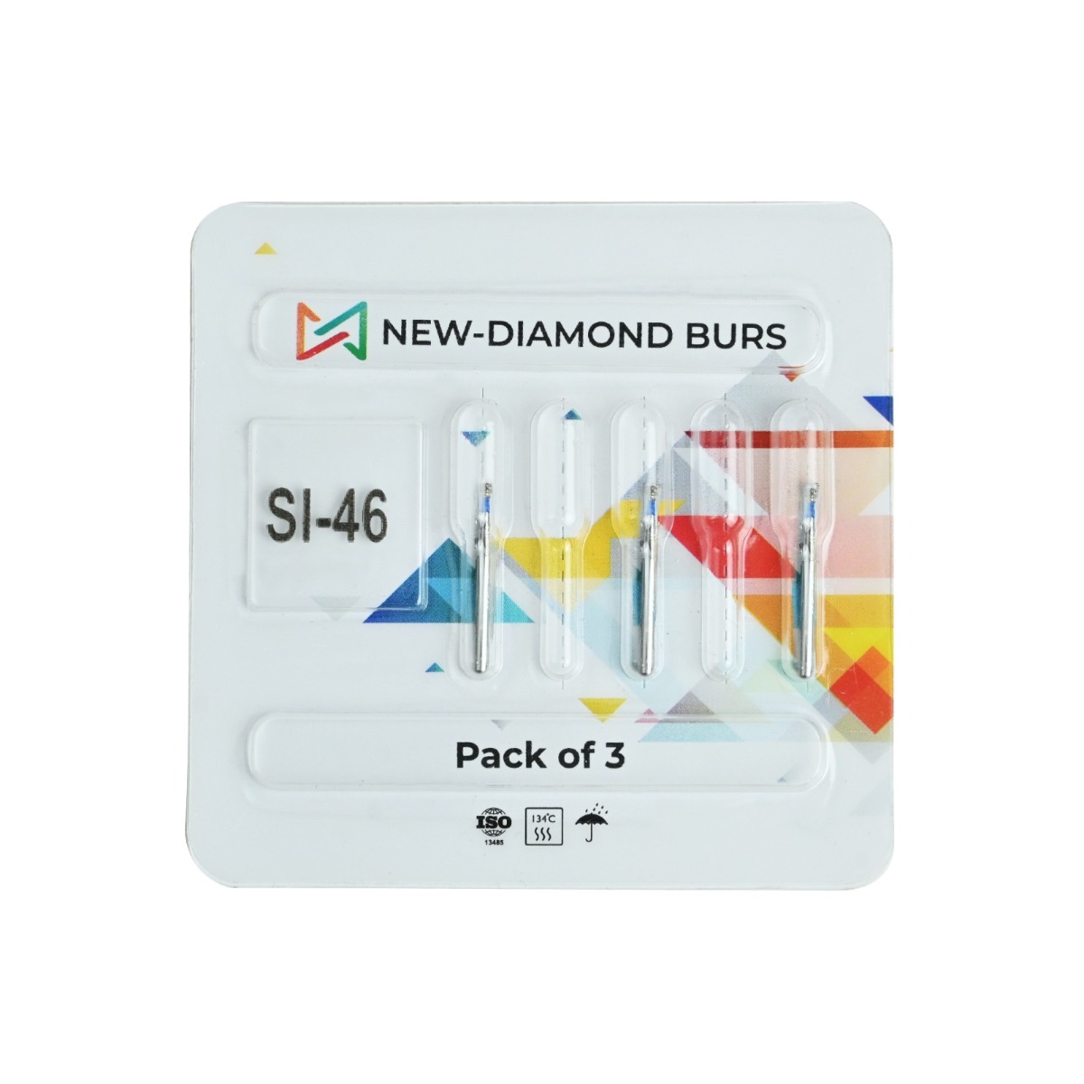 NewDiamond Single Inverted Cone Diamond Bur SI-46 (Pack Of 3)