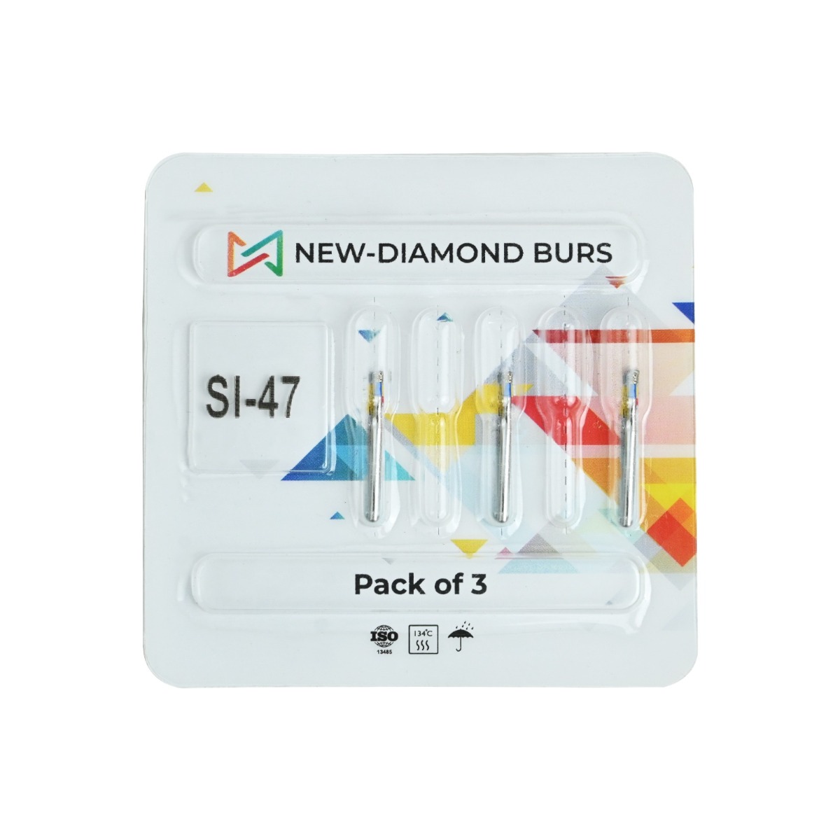 NewDiamond Single Inverted Cone Diamond Bur SI-47 (Pack Of 3)