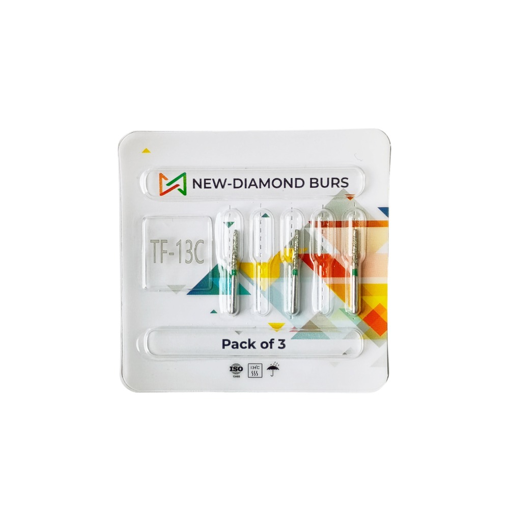 NewDiamond Taper Fissure Diamond Bur TF-13C ( Pack Of 3)