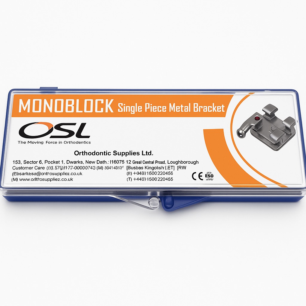 OSL Monoblock Metal Orthodontic Bracket Kit - MBT 0.022