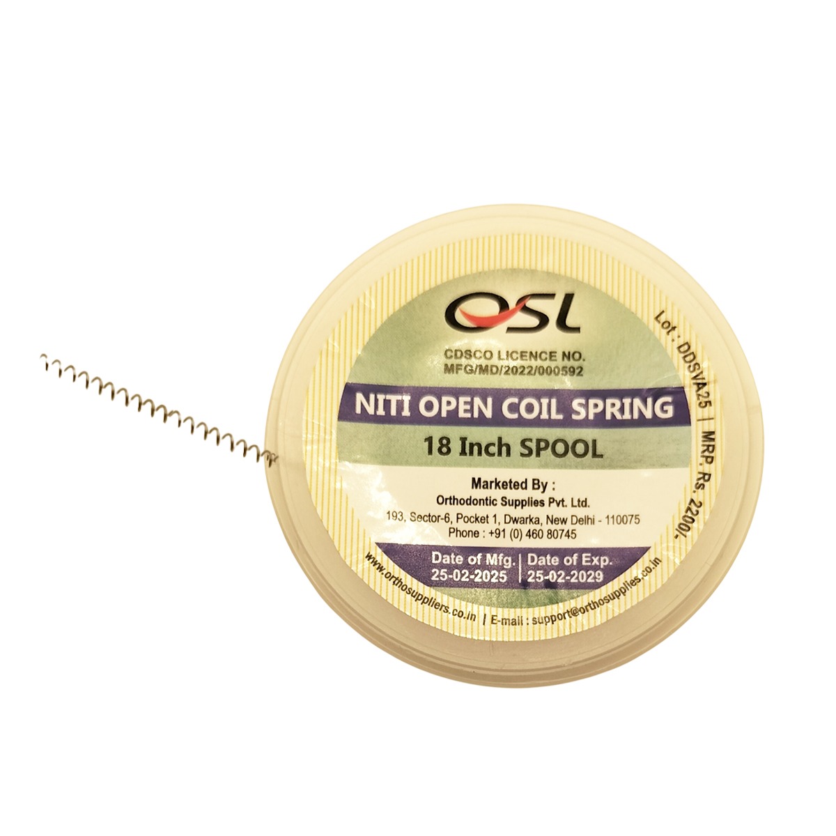 OSL NiTi Open Coil Spring Spool 18inch - 0.012