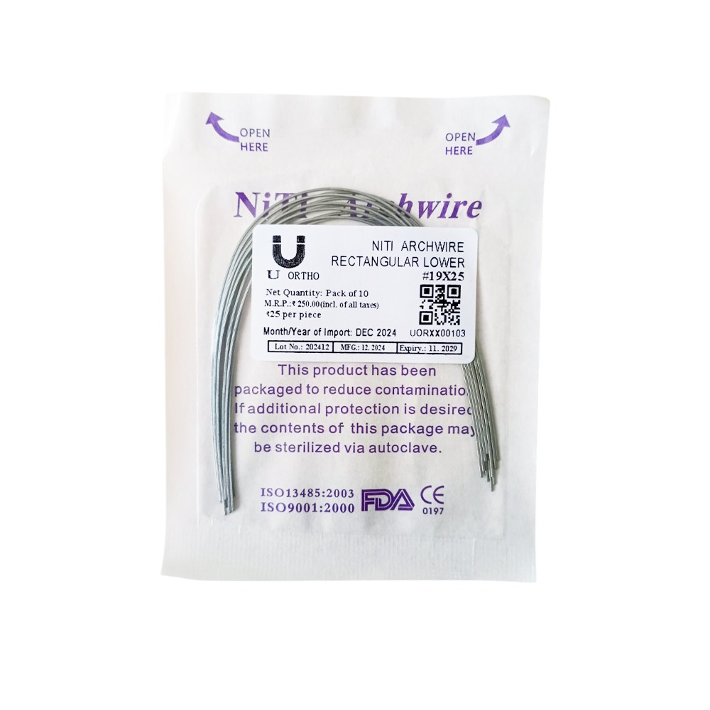 U Ortho NiTi Archwire - Rectangular Lower #19X25