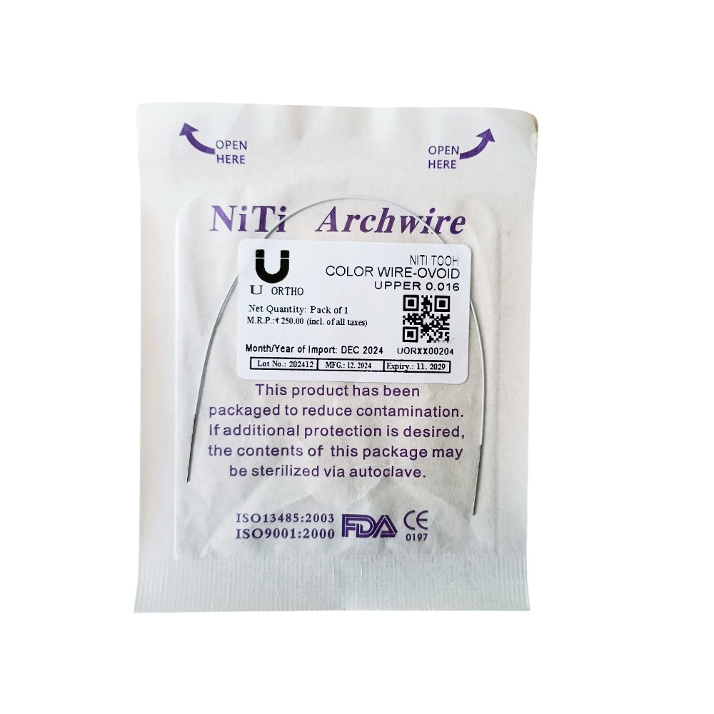 U orthodontics Niti Tooth color wire-Ovoid Upper 0.016 (Pack of 1)