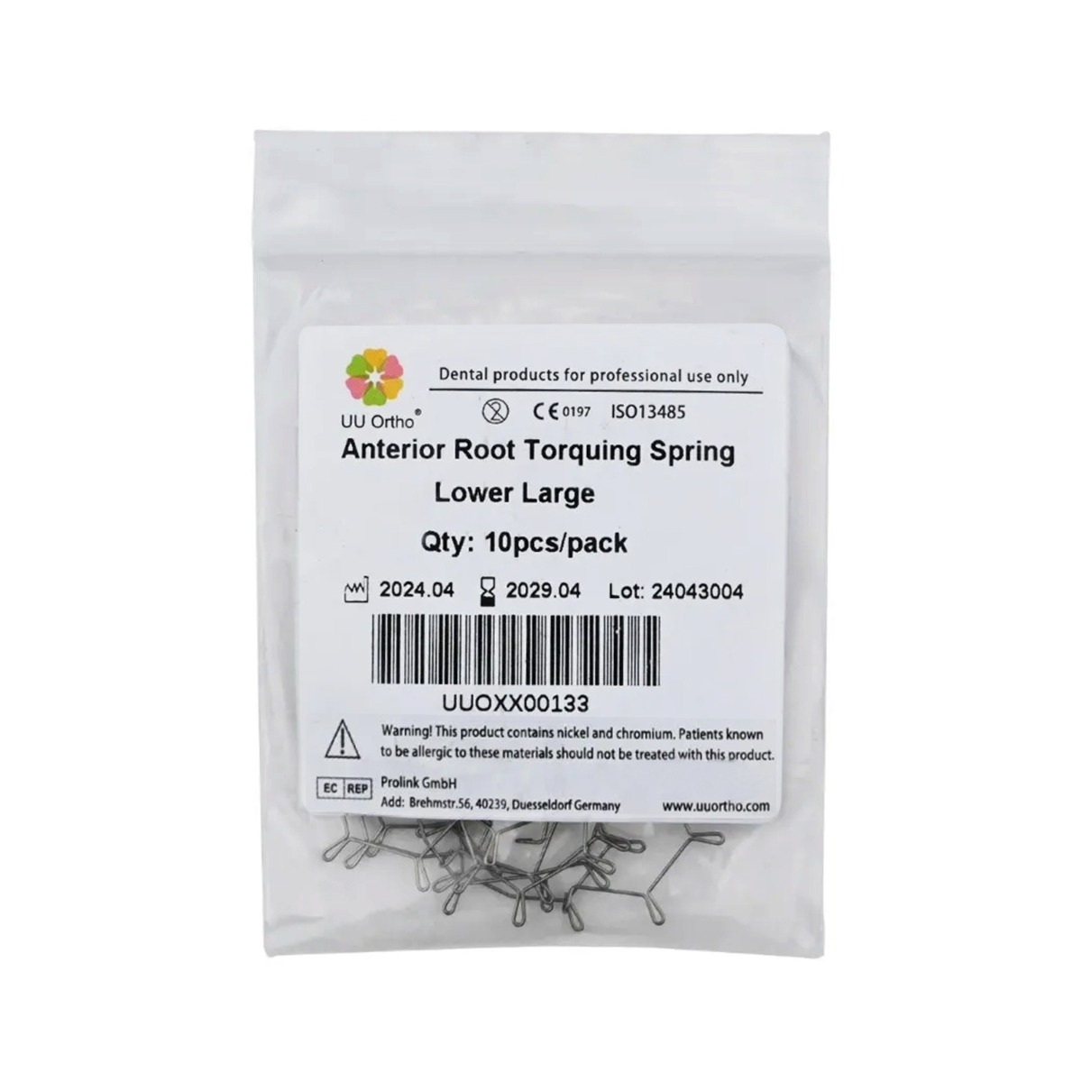 UU Ortho Anterior Root Torquing Spring - Lower Large 10 Pcs/Pack