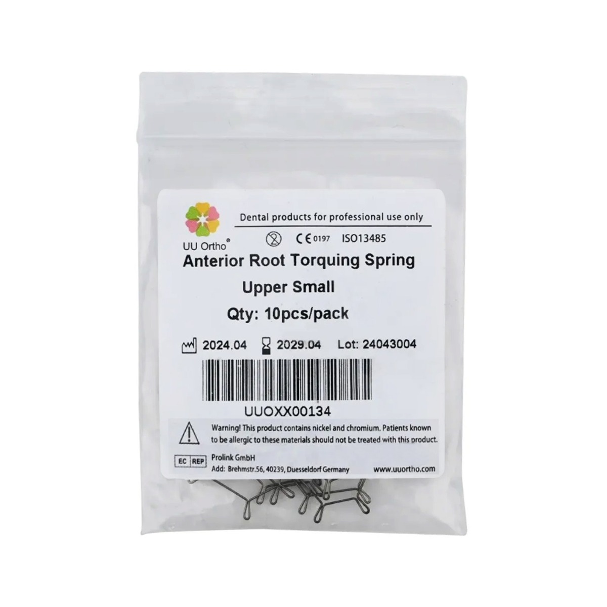 UU Ortho Anterior Root Torquing Spring - Upper Small 10 Pcs/Pack