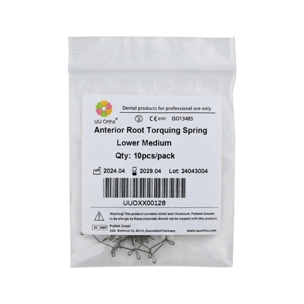 UU Ortho Anterior Root Torquing Spring - Lower Medium 10 Pcs/Pack