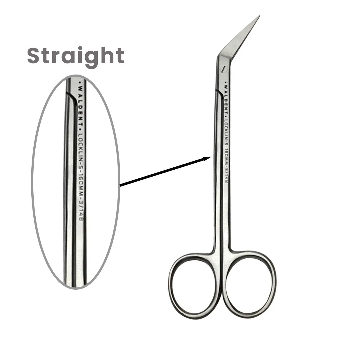 Waldent Locklin Scissor - Straight 160mm (3/148)