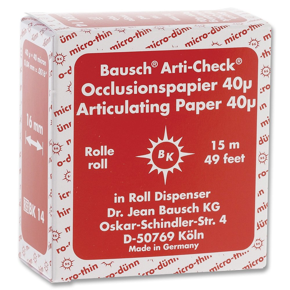 Bausch Articulating Paper Roll in Dispenser 16 mm Wide 15 Mts Red-BK 14