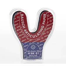 Bausch Articulating Paper Horseshoe Shape 150 Sheets Pre-Cut Blue/Red - BK 81