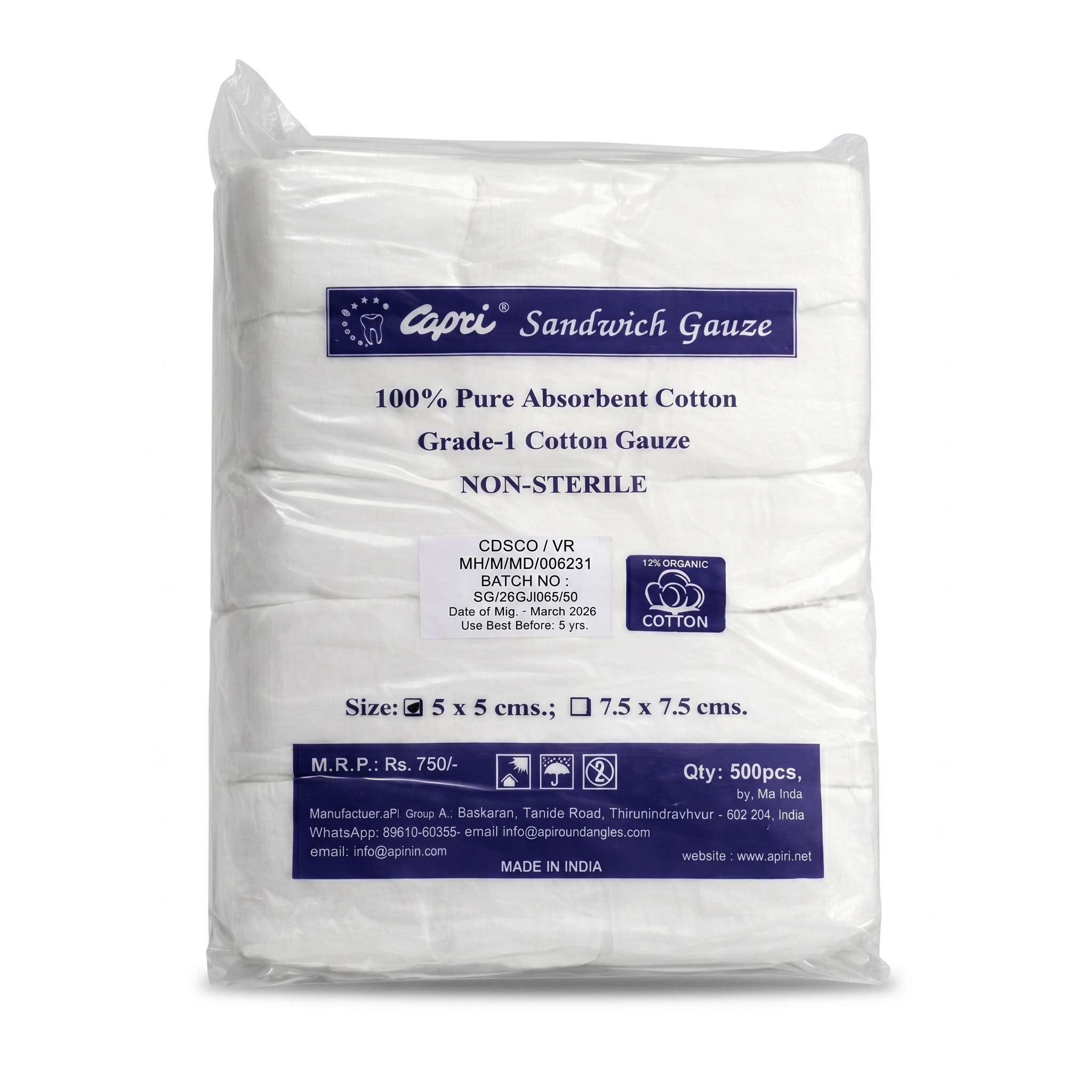 Capri Sandwich Gauze (Non-Sterile) 500 pcs