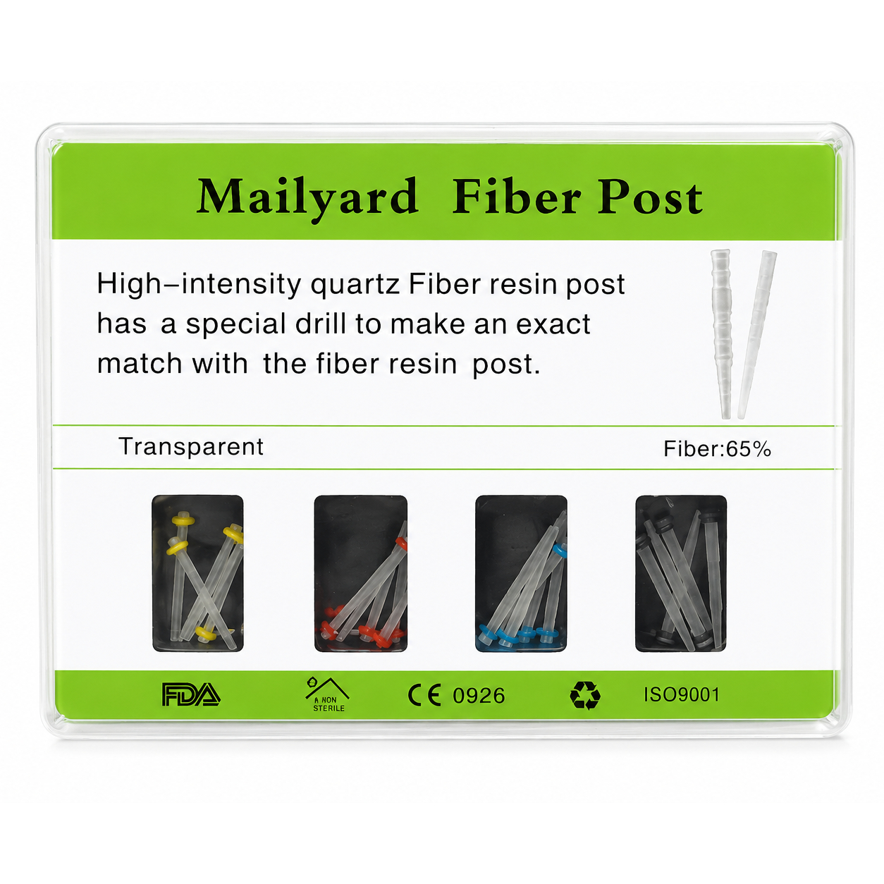 Fiber Post With 4 Drills ( Pack of 20 Posts )