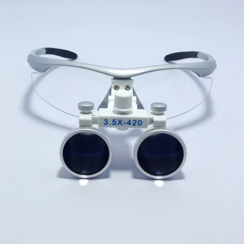 Endoking Dental Loupes 3.5x With Plastic Frame (Led HeadLight Free) -Silver