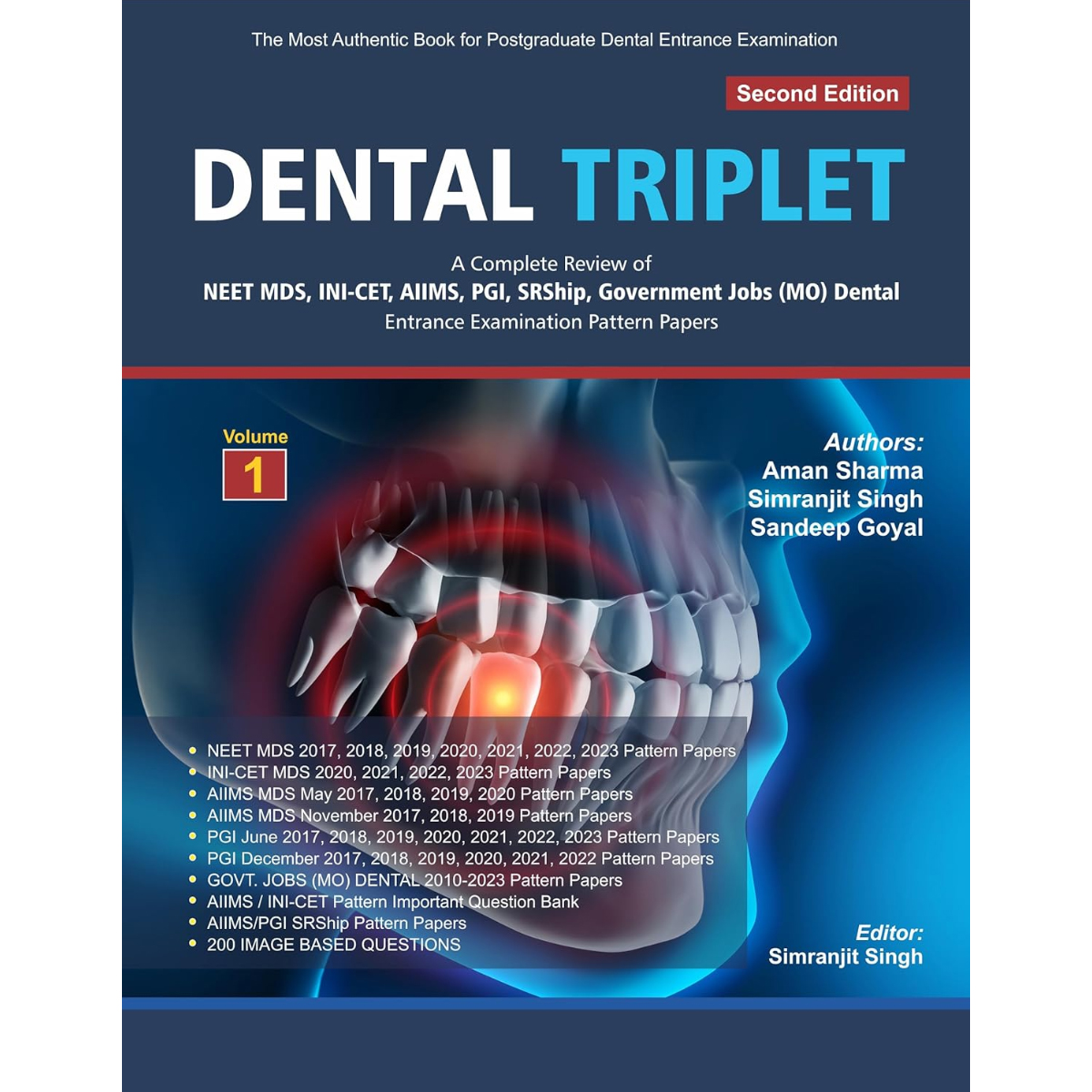 Dental Triplet A Complete Review Of Dental Entrance Examination Pattern Papers 2nd Edition (Vol. 1 & 2) (ISBN: 155357)