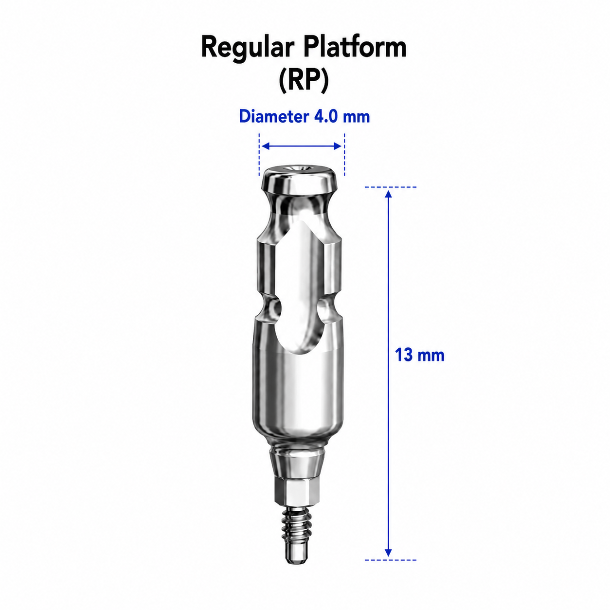 Dentaltech Close Tray Impression Coping ∅4.0mm X 13mm - Nobel Biocare RP Implant Compatible