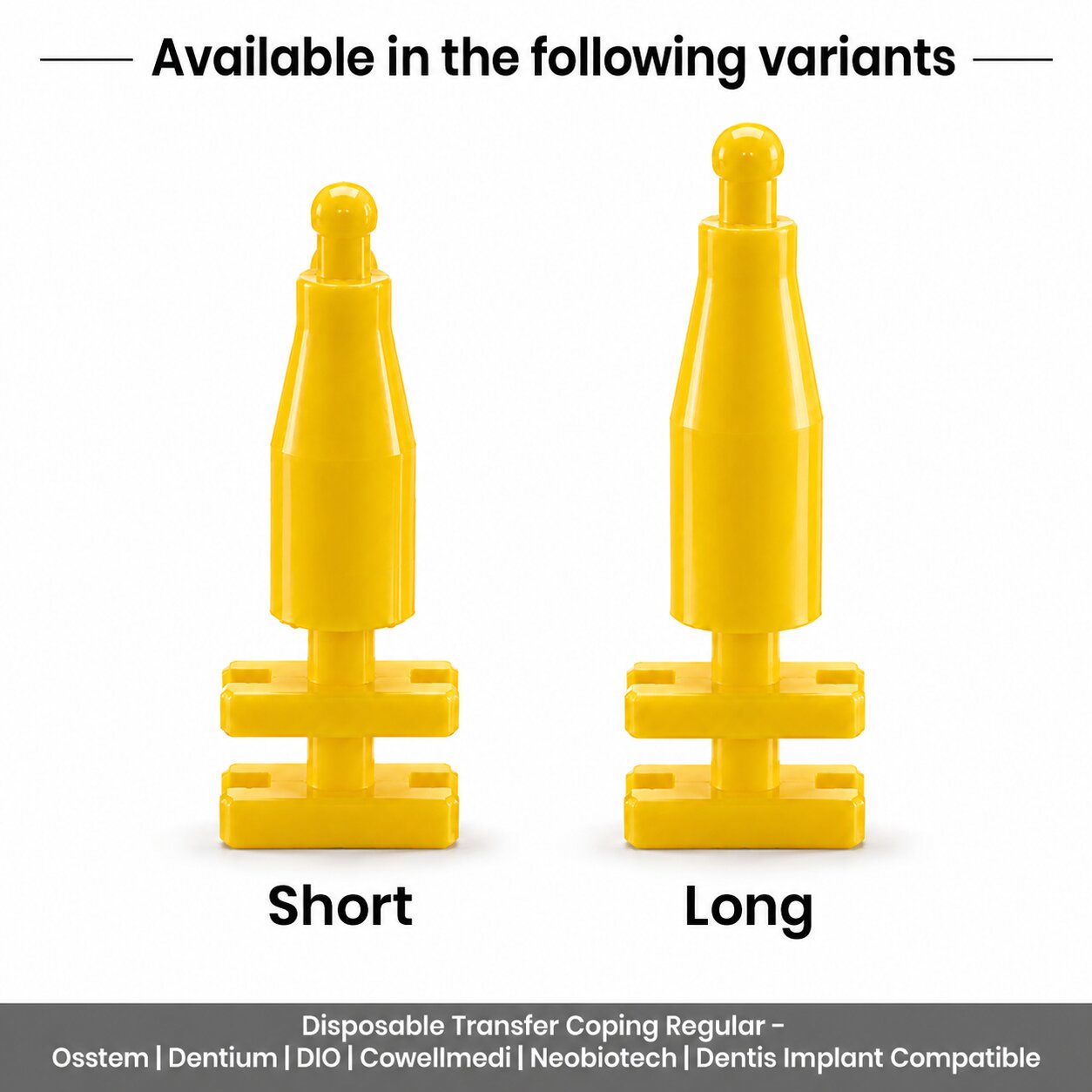 Dentaltech Disposable Transfer Coping Regular - Osstem | Dentium | DIO | Cowellmedi | Neobiotech | Dentis Implant Compatible (Pack of 10)