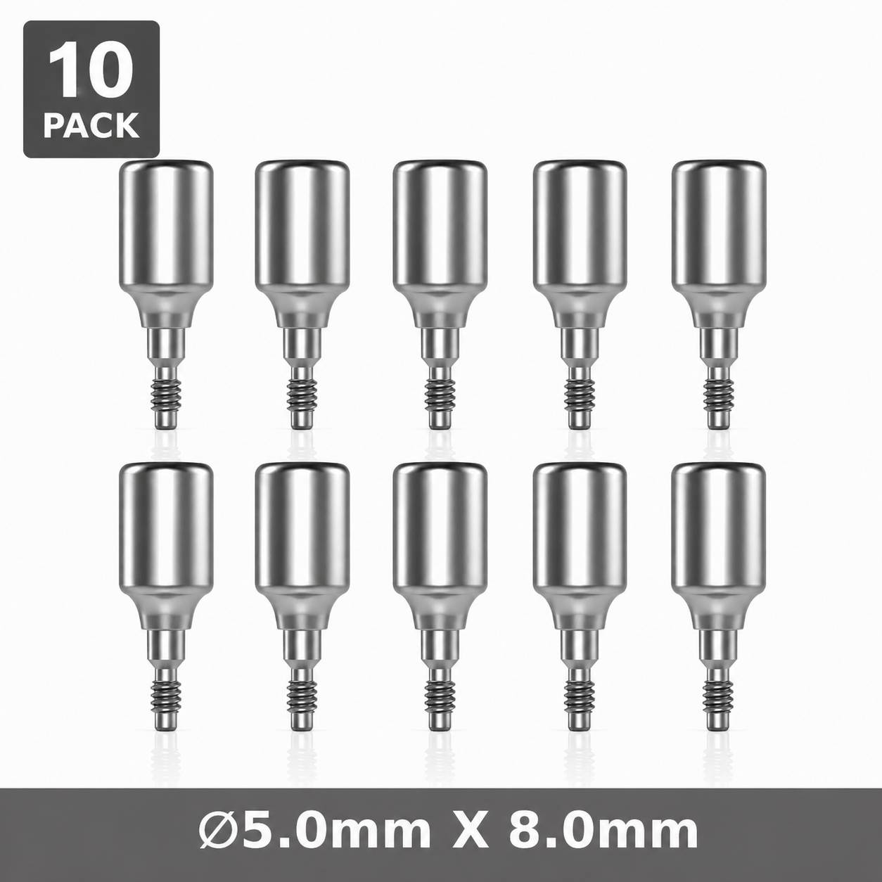 Dentaltech Healing Abutment ∅5.0mm X 8.0mm - Nobel Biocare NP Implant Compatible (Pack of 10)