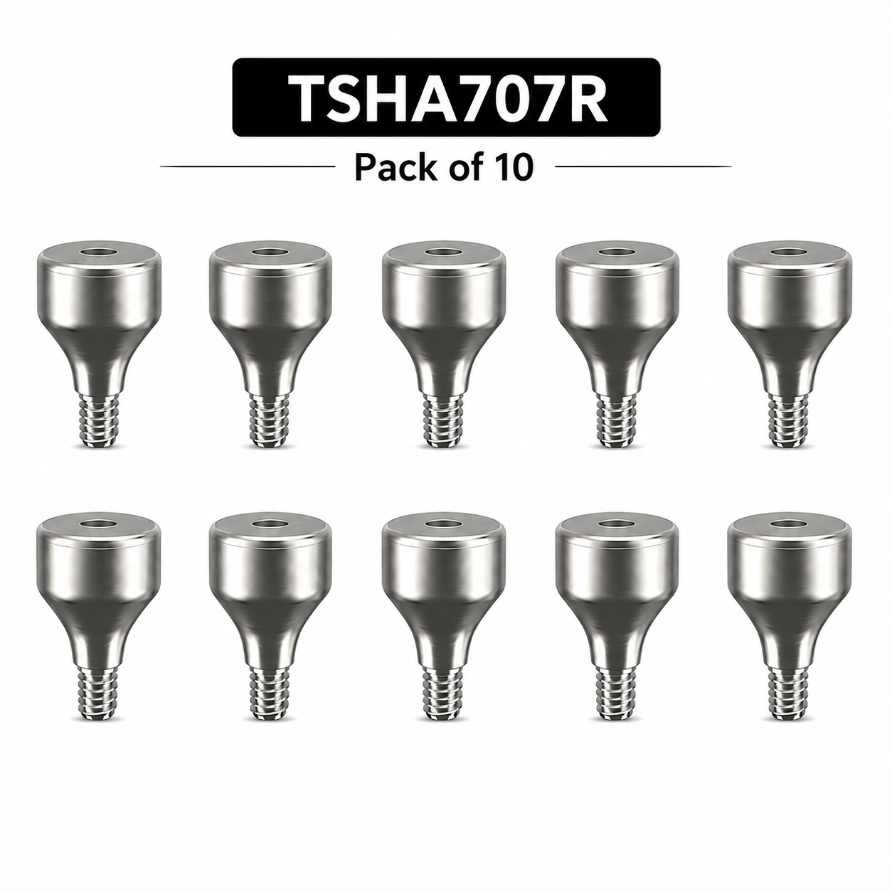 Dentaltech Healing Abutment Regular ∅ 7.0mm X 7.0mm - Osstem | Dentium | DIO | Cowellmedi | Neobiotech | Dentis Implant Compatible (Pack of 10)