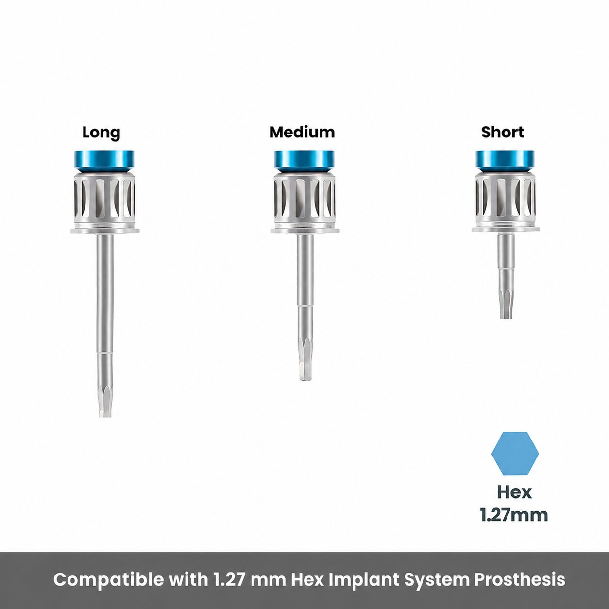 Dentaltech Prosthetic Hex Driver - Adin | Alpha-Bio Tec | Dentium | Dentis | MIS | Biohorizons | Cortex Compatible