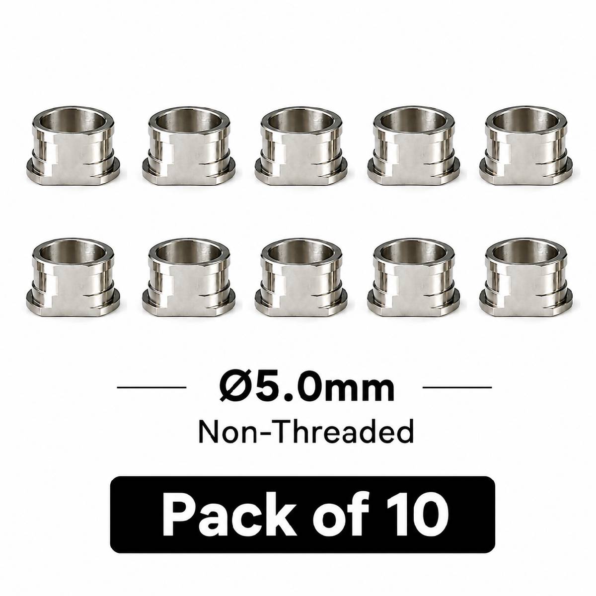 Dentaltech OneGuide Metal Sleeve ∅5.0mm Non-Threaded - Osstem Implant Compatible (Pack of 10)
