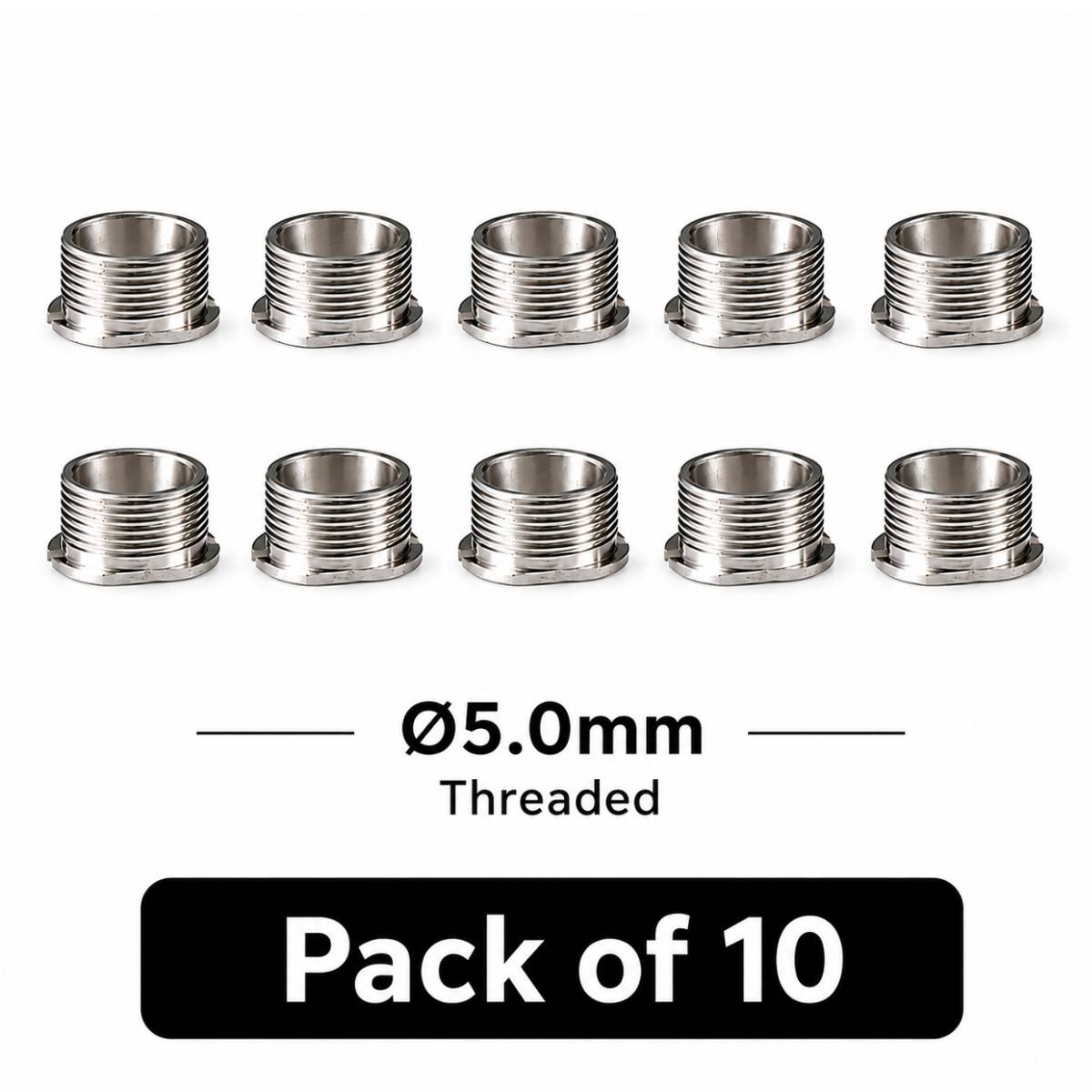 Dentaltech OneGuide Metal Sleeve ∅5.0mm Threaded - Osstem Implant Compatible (Pack of 10)