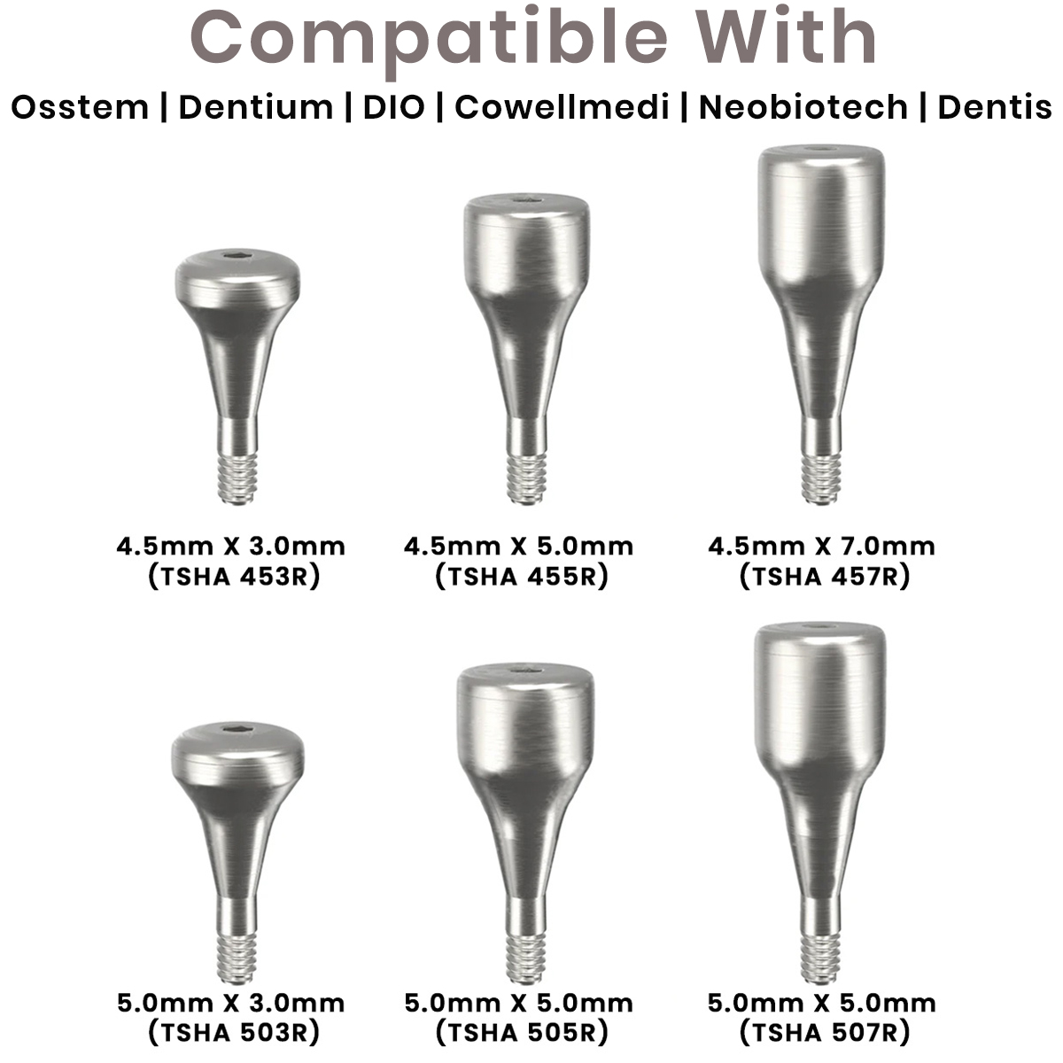 Dentaltech Healing Abutments Regular - Osstem | Dentium | DIO | Cowellmedi | Neobiotech | Dentis Compatible