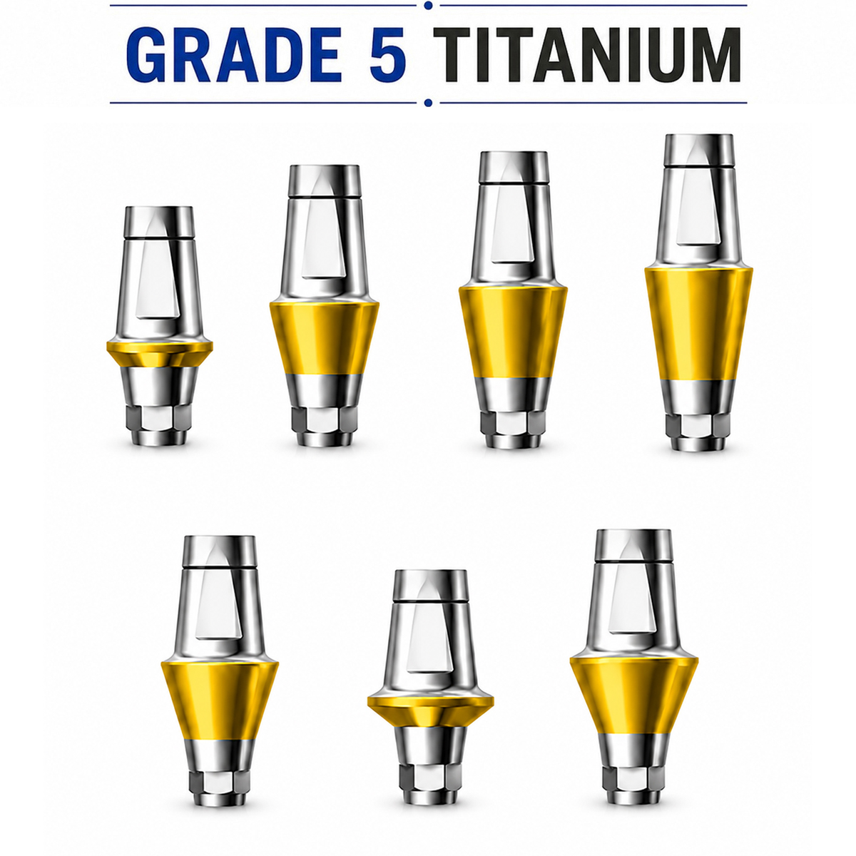 Dentaltech Straight Abutments - Dentium Superline / Dio/ Megagen / Dentis/ CoWellMedi Implant Compatible