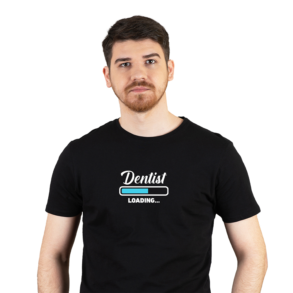 DentiCrew Round Neck Cotton T-Shirts Black - Dentist Loading