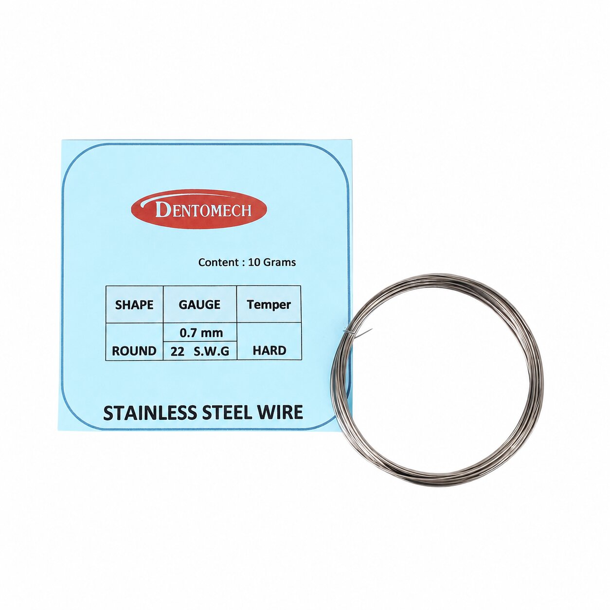 Dentomech Hard Steel Orthodontic Wire Pouch 10g - 22 Gauge ( 0.7 mm )