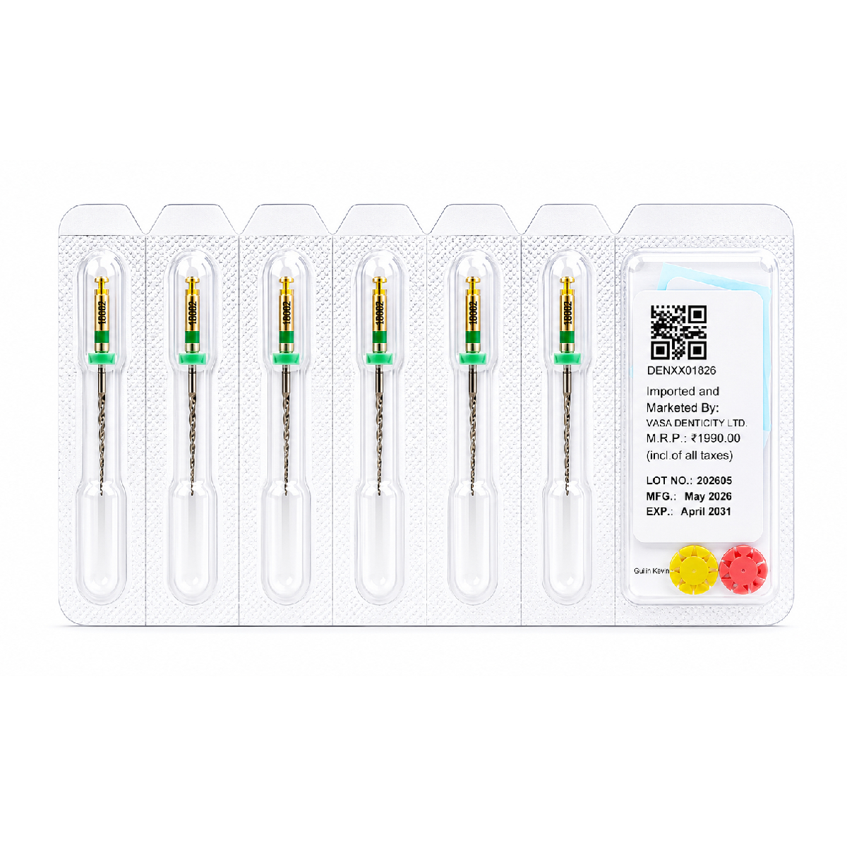 DentsMind DM-F1 NiTi Gold Rotary Files 21mm - 35/6% (Pack of 6)