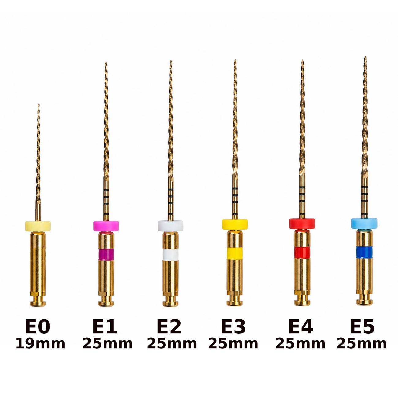 DentsMind InnoTaper NiTi Gold Rotary files - 25mm (Pack of 6)