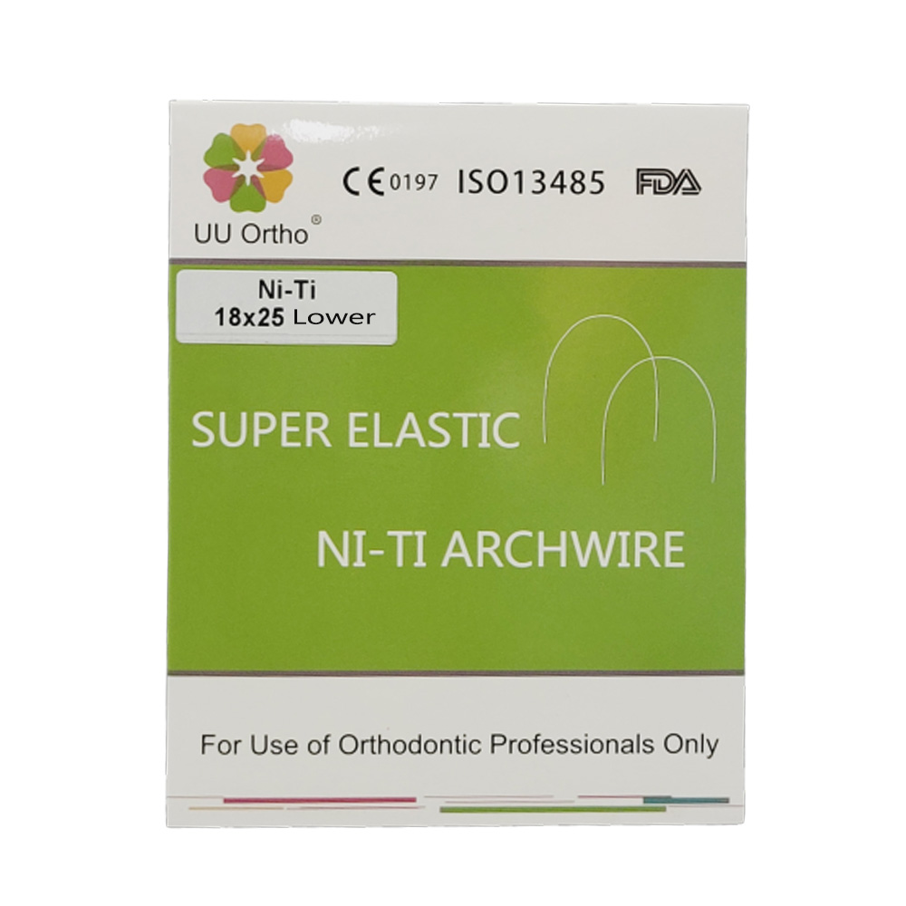 UU Ortho Super Elastic NiTi Archwires -Rectangular #Lower 018X025 Pk/10