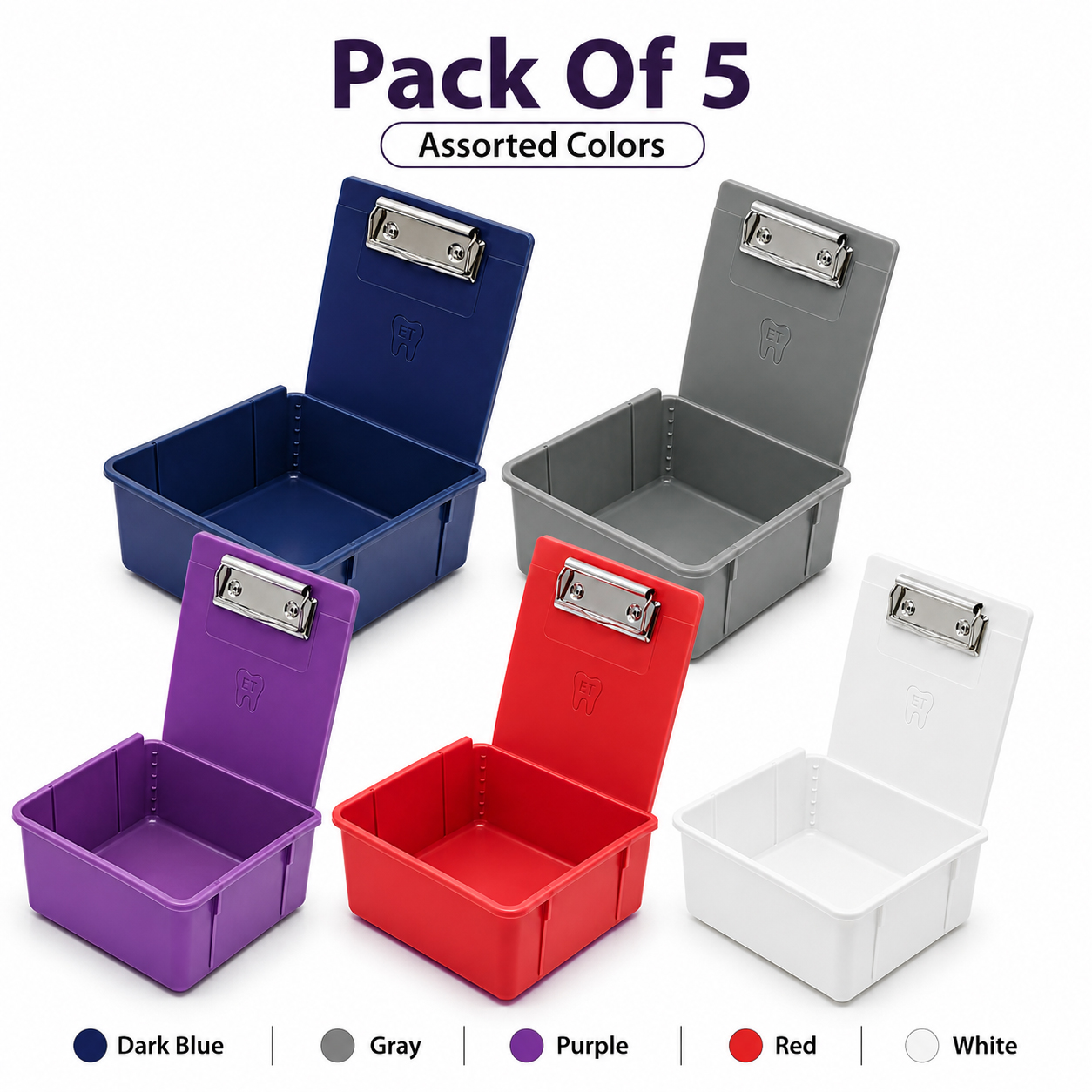 ET Dental Dental Storage Case (Utility Box) - Assorted (Pack of 5)