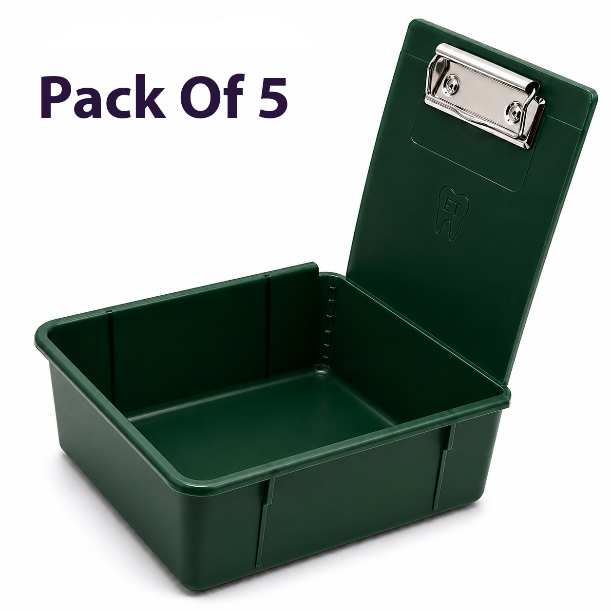 ET Dental Dental Storage Case (Utility Box) - Dark Green (Pack of 5)