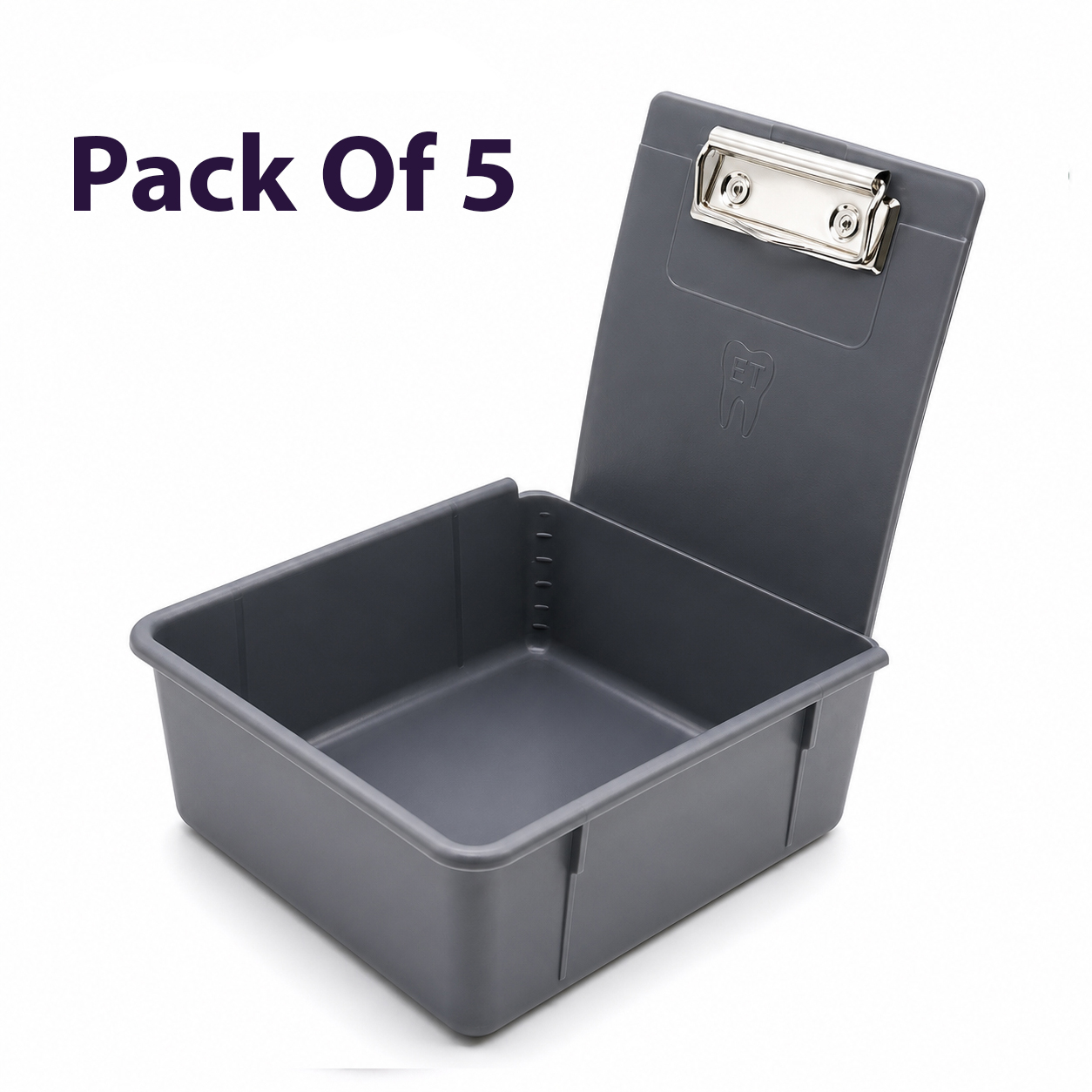 ET Dental Dental Storage Case (Utility Box) - Gray (Pack of 5)