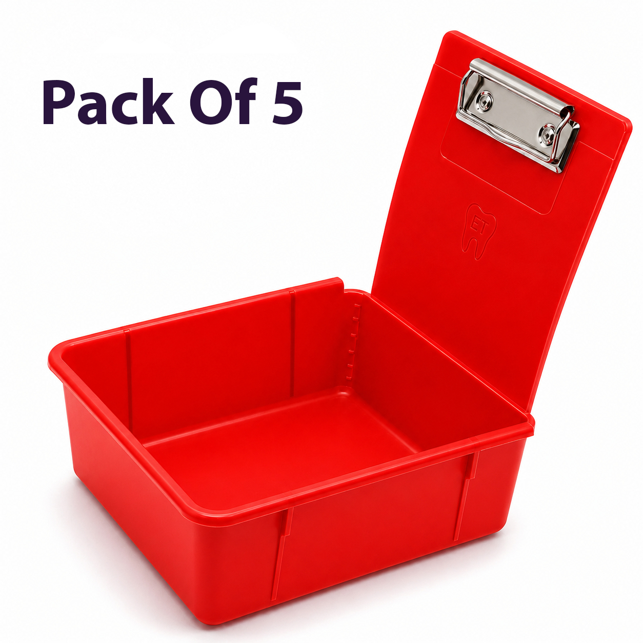 ET Dental Dental Storage Case (Utility Box) - Red (Pack of 5)