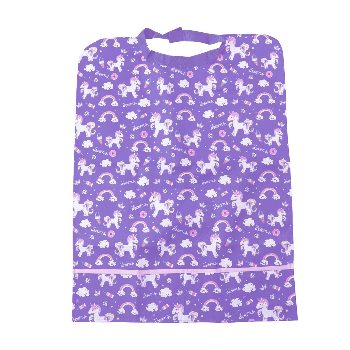 ET Dental Patient Apron For Kids - Purple (Unicorn Theme)