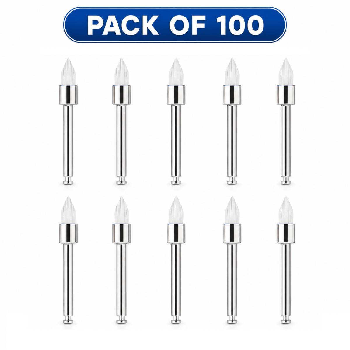 ET Dental Prophy Polishing Brushes | Tapered Type | White | Pack of 100