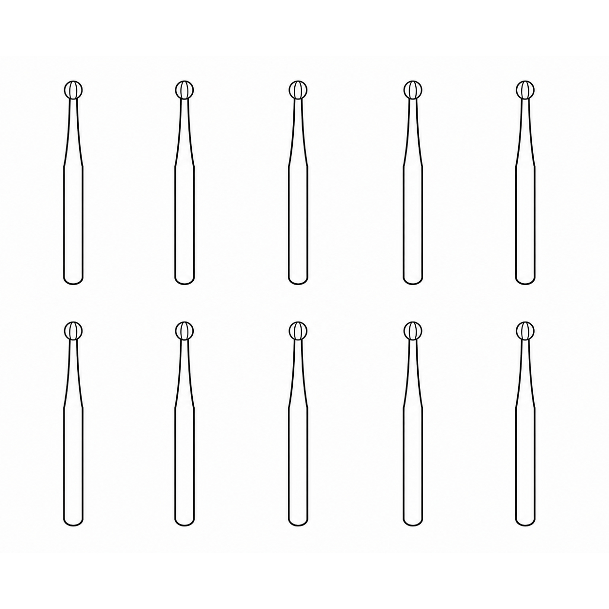 Frank Dental Round Carbide Bur C.1.012.HP - Pack Of 10
