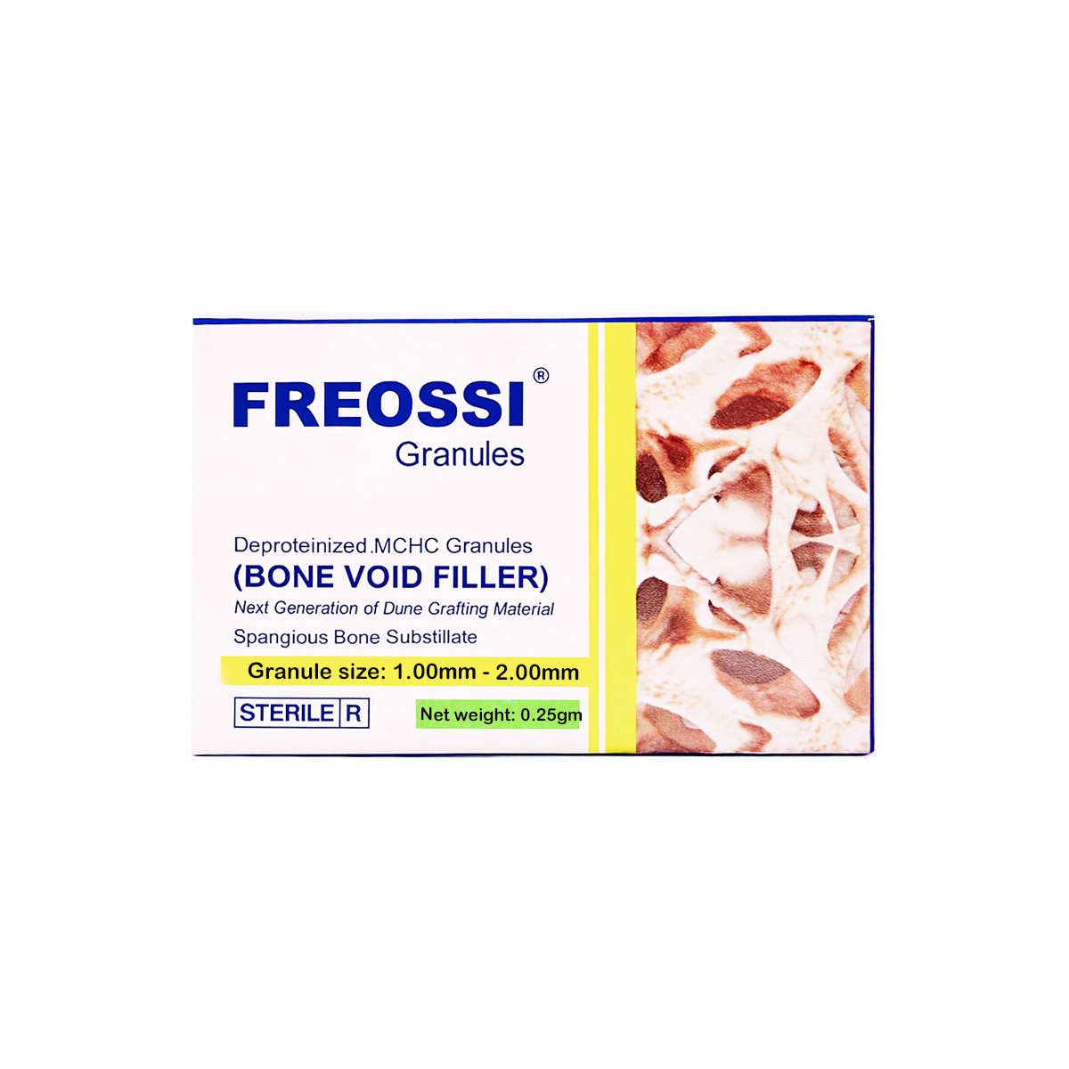 Fredna Freossi Granules Bone Graft Material | 0.25gm| 1.00mm - 2.00mm