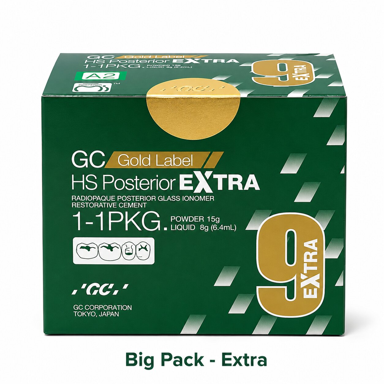 GC Gold Label 9 (Extra) Posterior Restorative Glass Ionomer Cement - Big Pack (15g Powder + 8g Liquid)