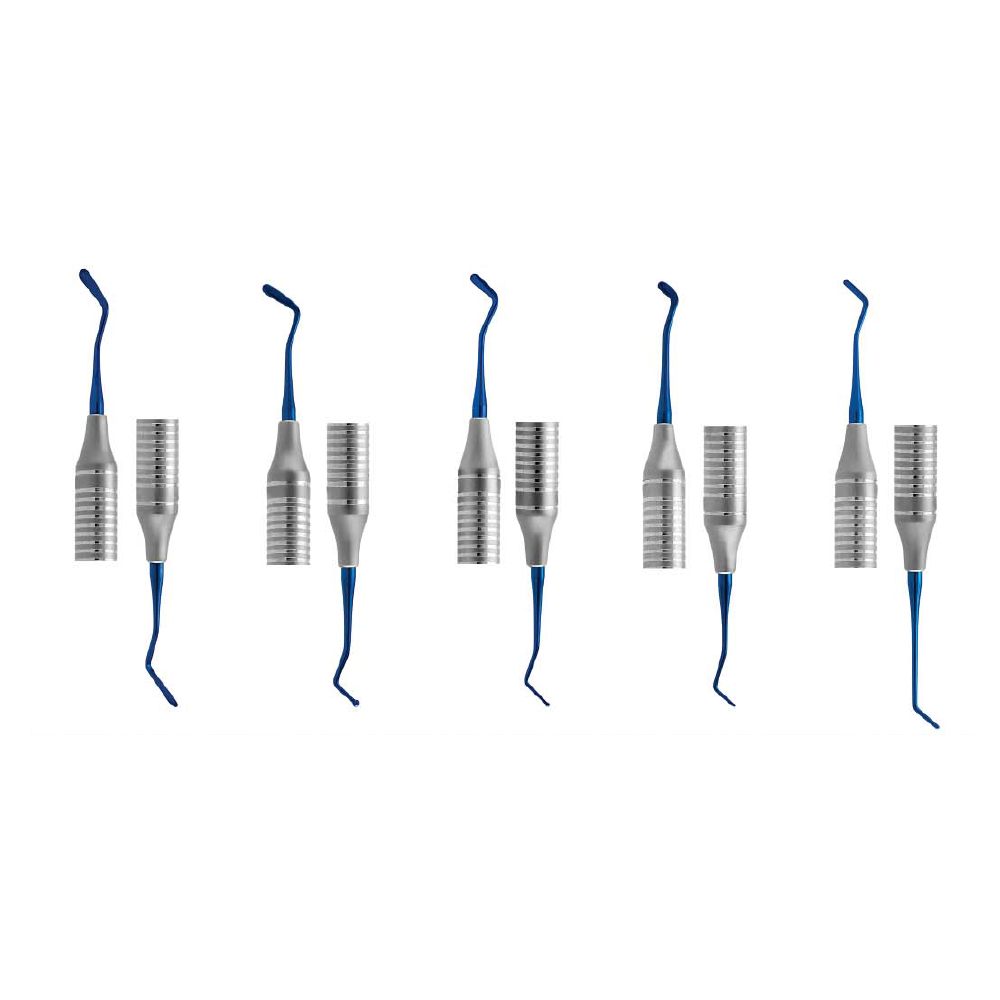GDC Blue Titanium Coated Composite Instrument Anterior Set Of 5 Pcs (CIAPB5)
