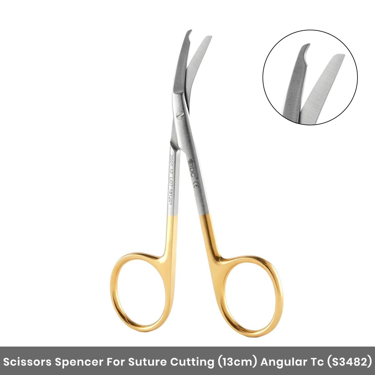 GDC Scissors Spencer For Suture Cutting (13cm) Angular Tc (S3482)