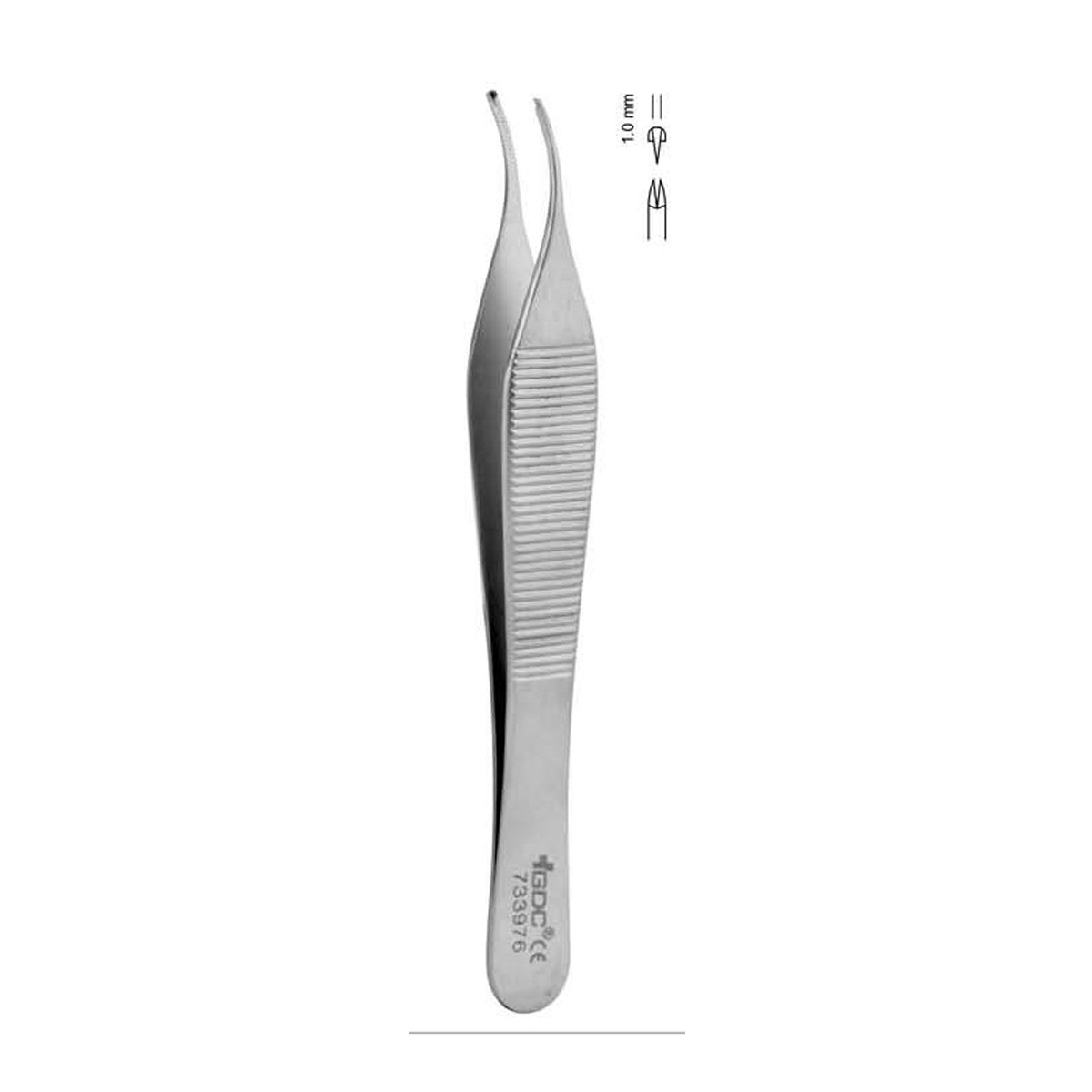 GDC Tissue Forceps Adson Curved - 1x2 (12cm ) (TP44)