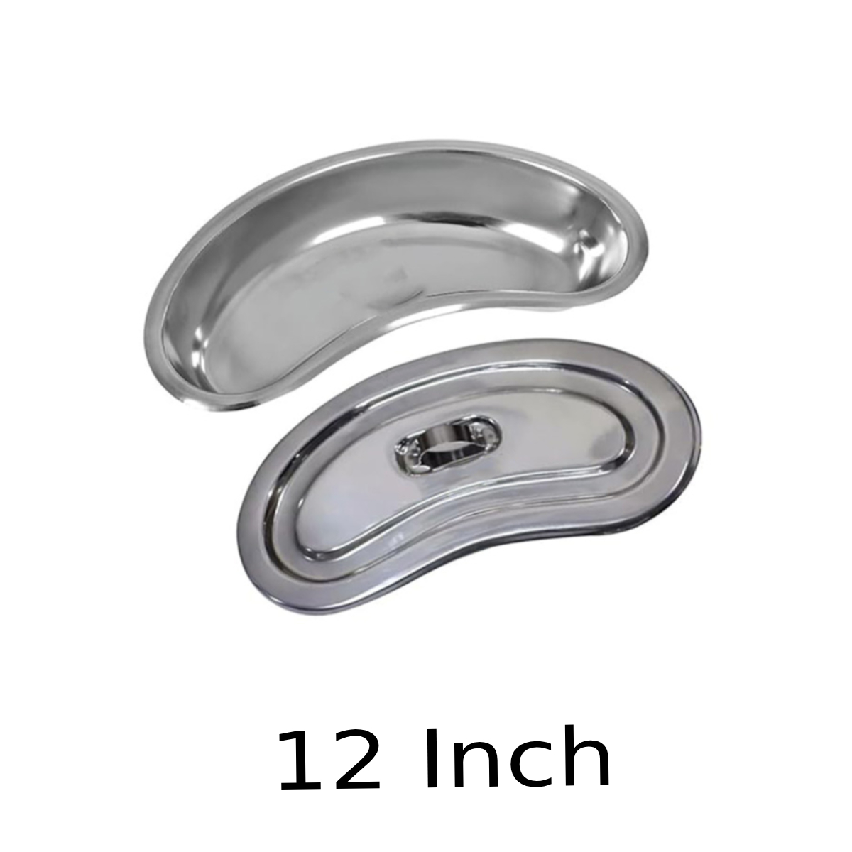 GI Stainless Steel Heavy Kidney Tray with Lid - 12 Inch