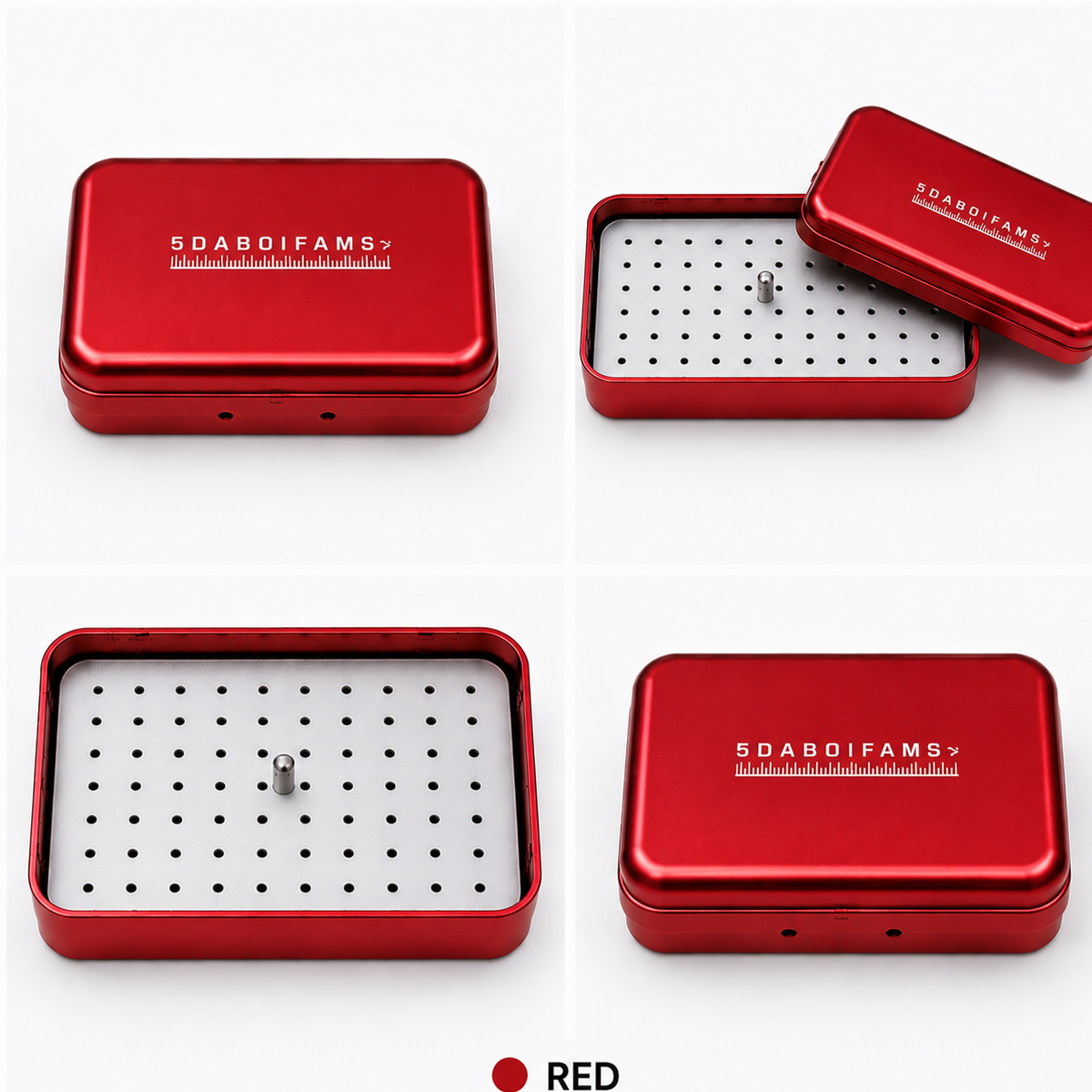 GII Endo Box Almunium 72 holes - Red
